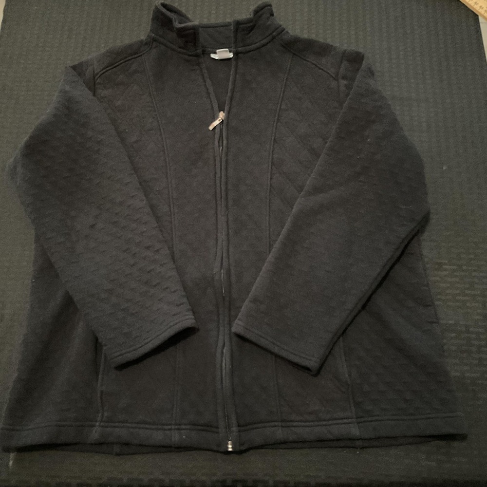 Croft & Barrow Jacket Womens PL Black Quilted Full Zip Mock Neck‎ Petite Lined